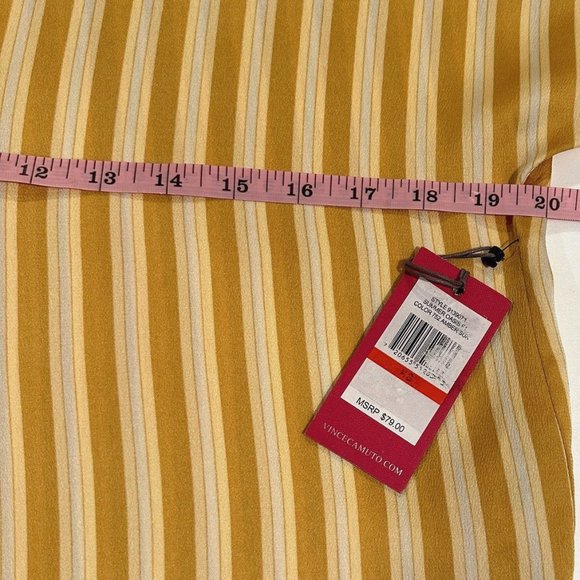 Vince Camuto Top Womens XS Split Neck Stripe Amber Sun Short Dolman Sleeves - Picture 10 of 15